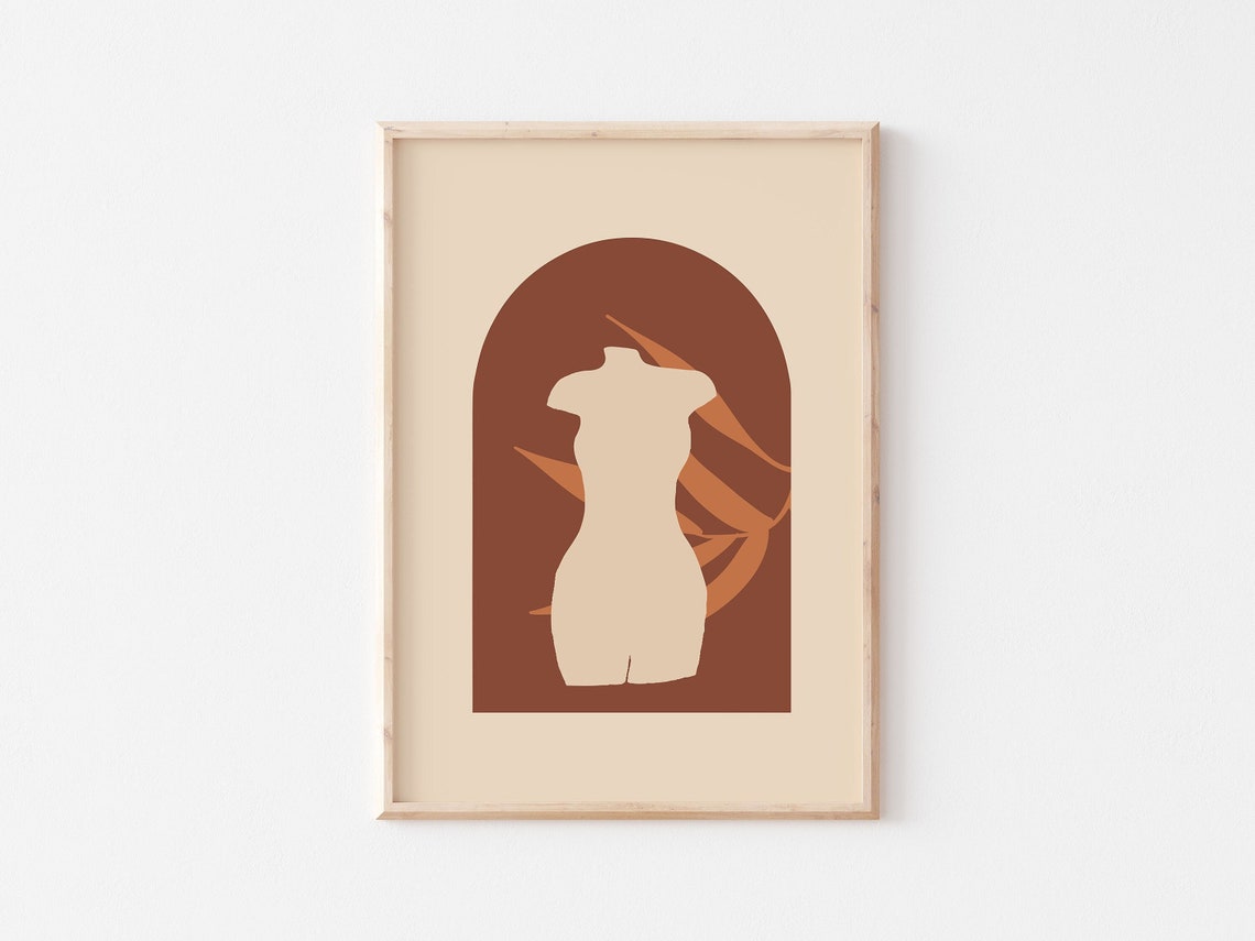 Abstract Female Torso Arch Silhouette Terracotta Body Poster - Image 3