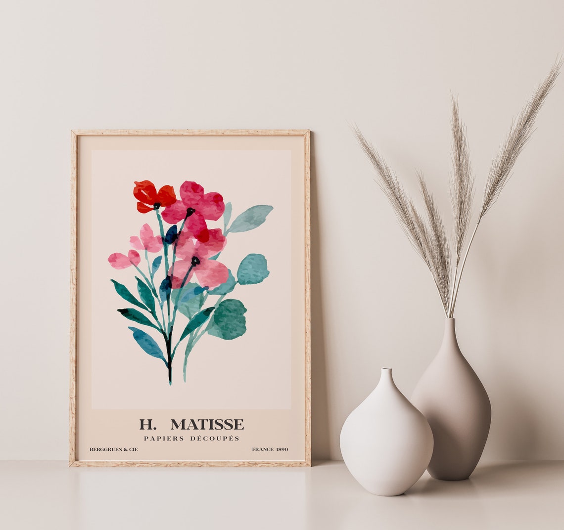 Matisse Watercolor Flowers Art Print - Image 3