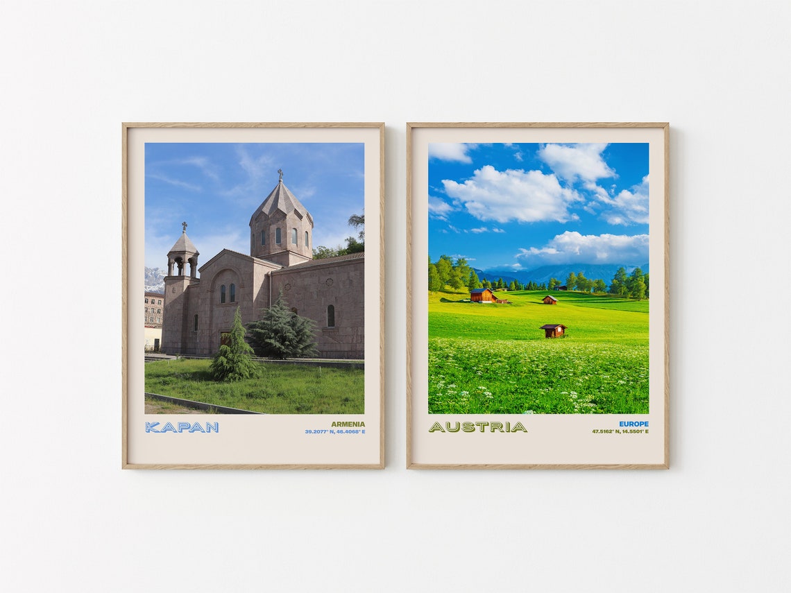 Kapan Armenia Historic Stone Church Green Lawn Travel Art Poster - Image 3