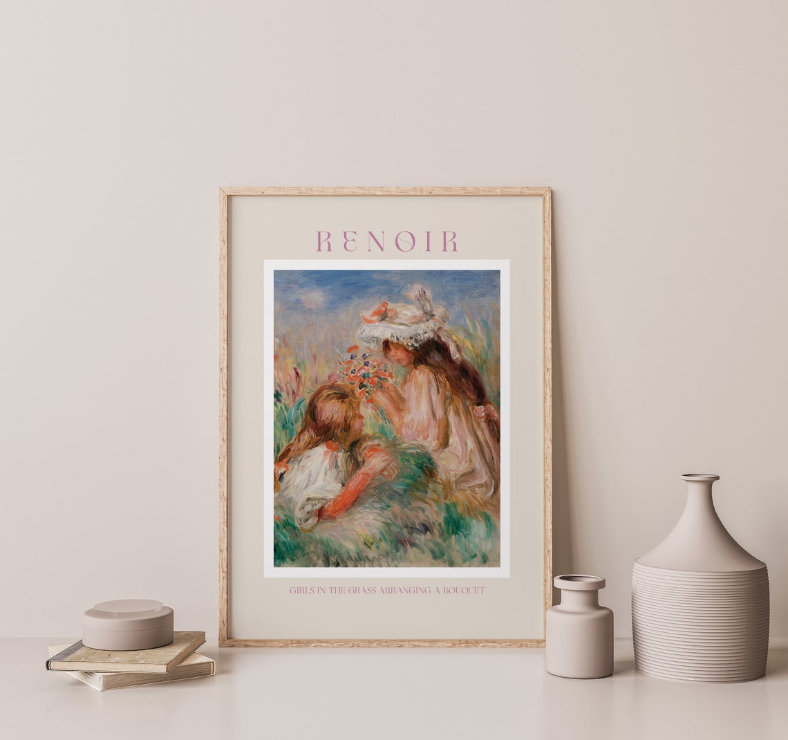Renoir Poster August Renoir Print Renoir Wall Art Renoir Picture Renoir Monet Print Vintage Renoir Art Renoir Girls In The Grass - Image 2