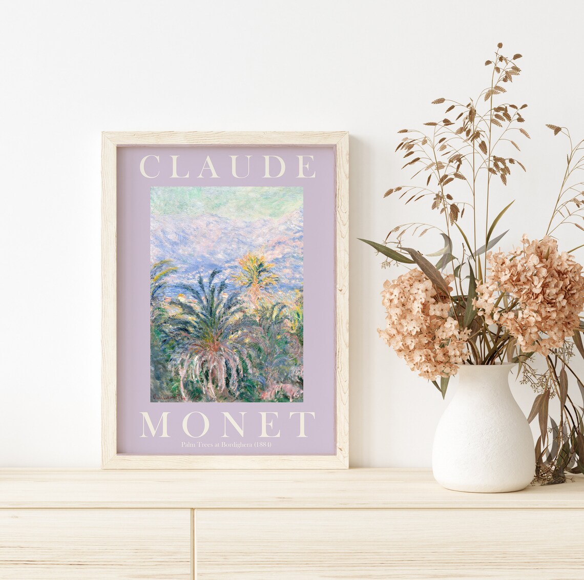 Claude Monet Palm Trees Bordighera 1884 Lavender Poster For Sunny Room Decor