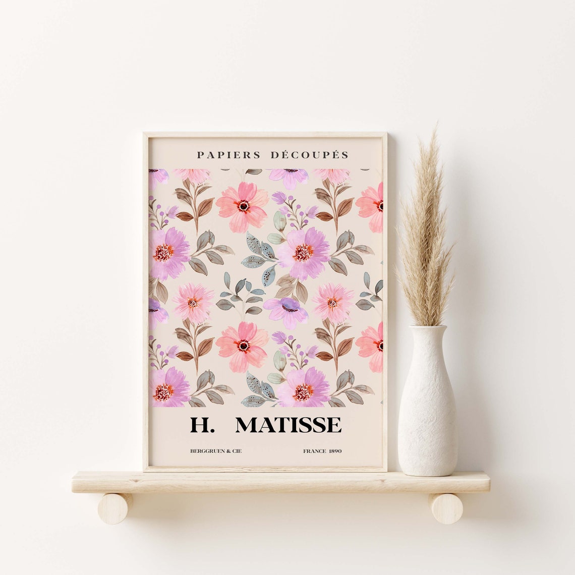 Matisse Papiers Decoupes Pink Ditsy Floral H Matisse Exhibition Poster - Image 2