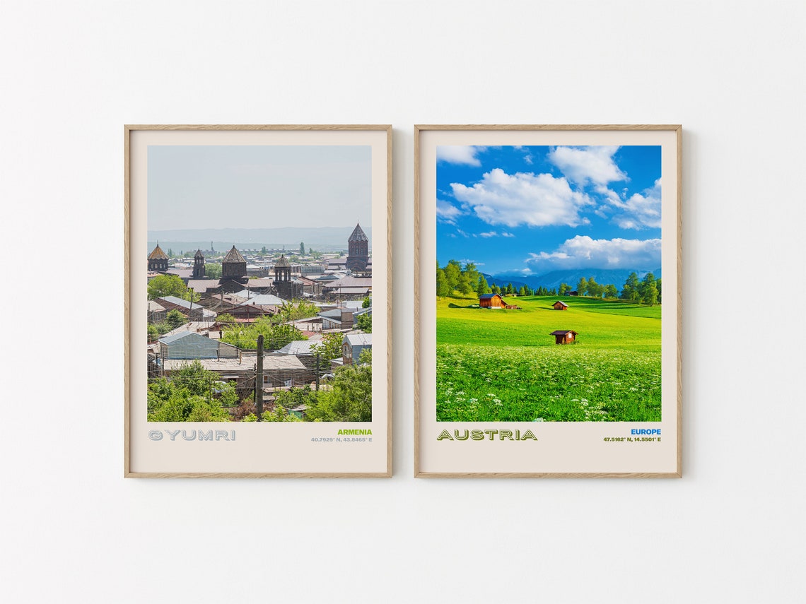 Gyumri Armenia Historic Church Domes Old Town Skyline Poster - Image 2