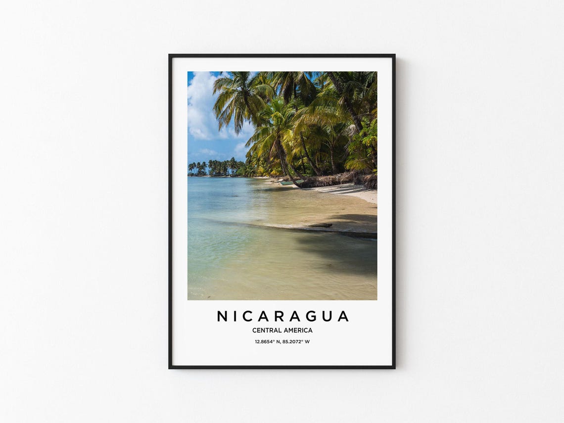 Nicaragua Art Nicaragua Print Nicaragua Poster Nicaragua Art Nicaragua Photo Nicaragua Map Nicaragua Painting Nicaragua Travel