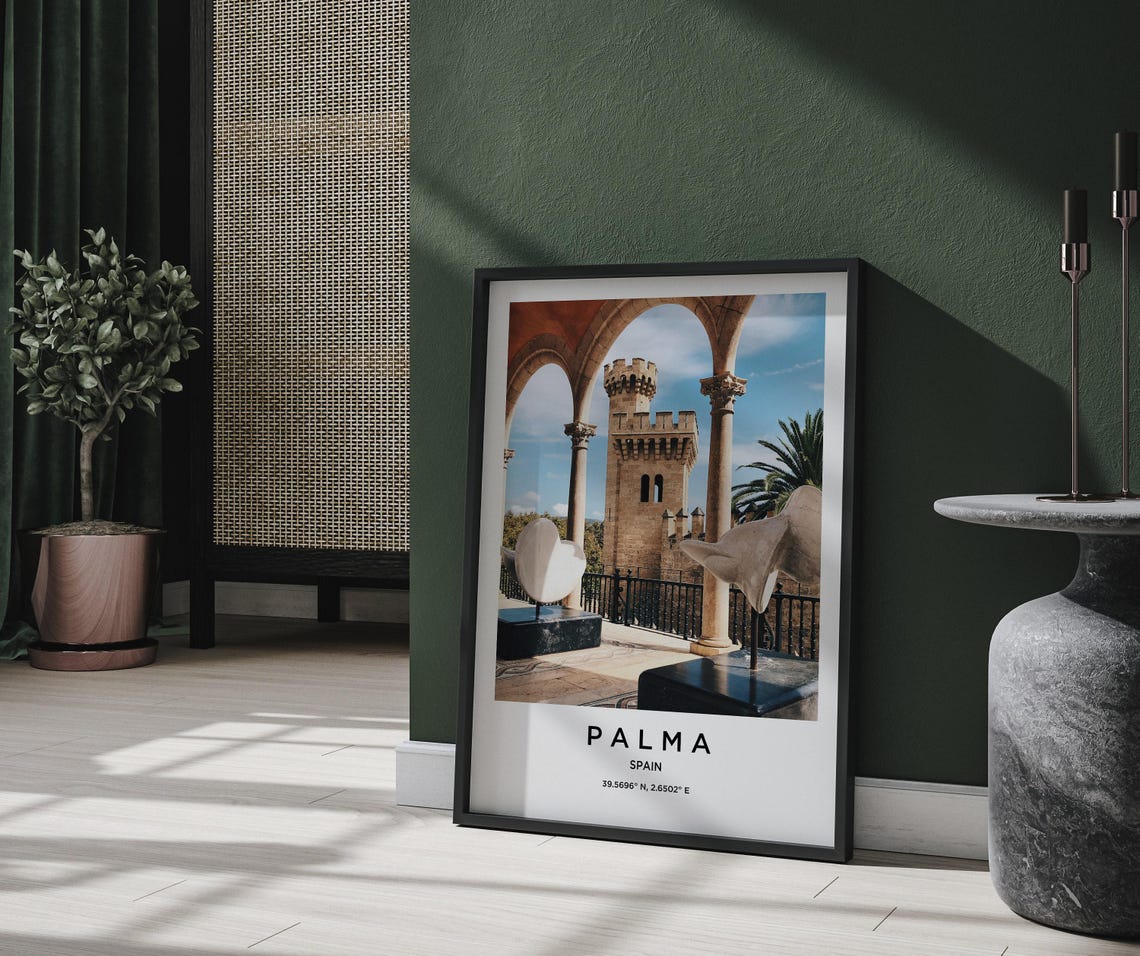 Palma Spain Bellver Castle Tower Seen Through Stone Arches Poster - Image 2