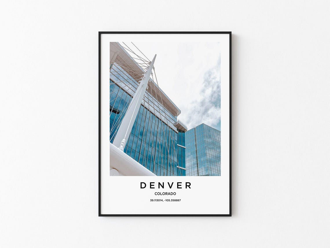 Denver Colorado Modern Glass Skyscraper Low Angle Photo Poster