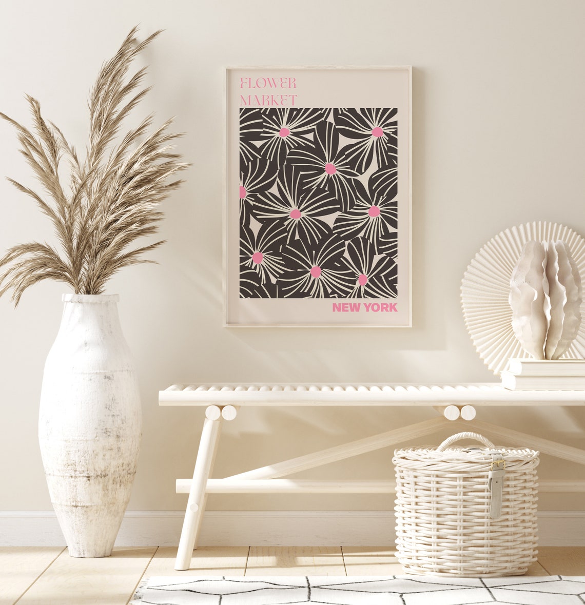 New York Poster Personalised Travel Poster New York Flower Market Print Floral Wall Decor America Travel Poster - Image 2