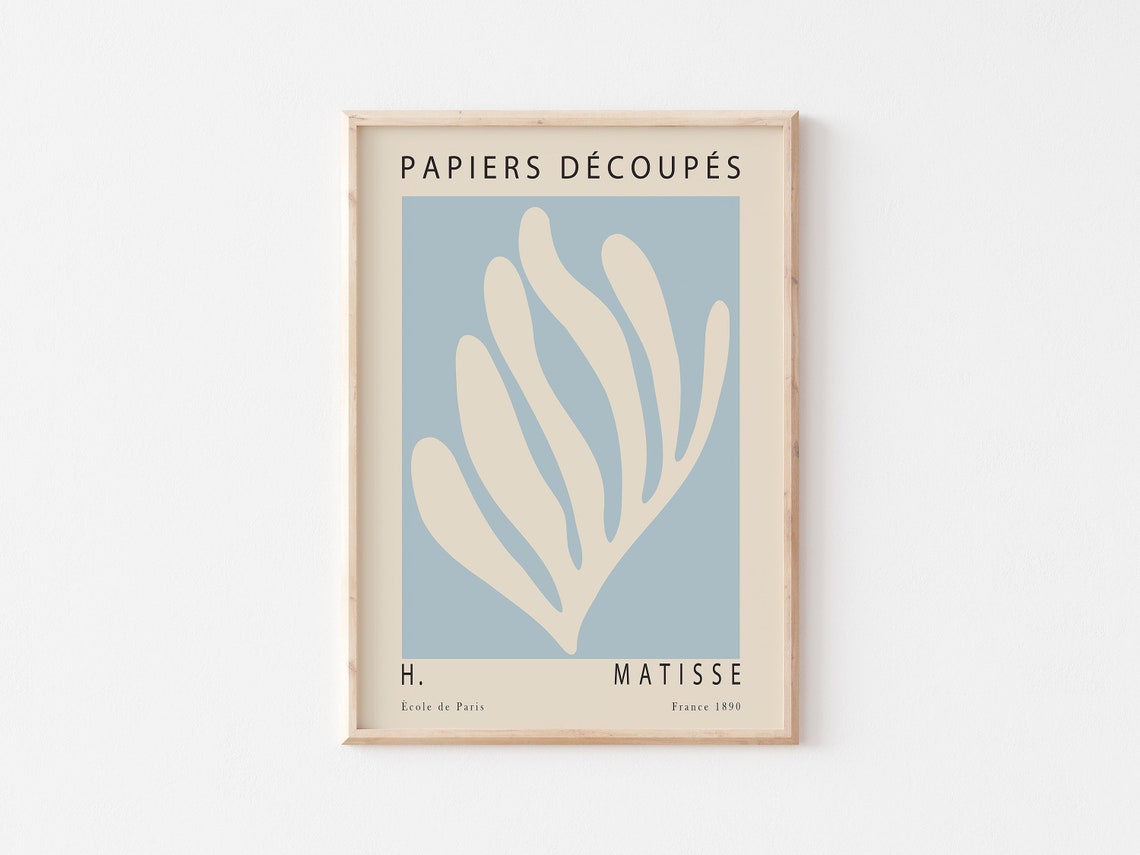 Henri Matisse Pastel Blue Leaf Cut Out Papiers Decoupes Poster - Image 3