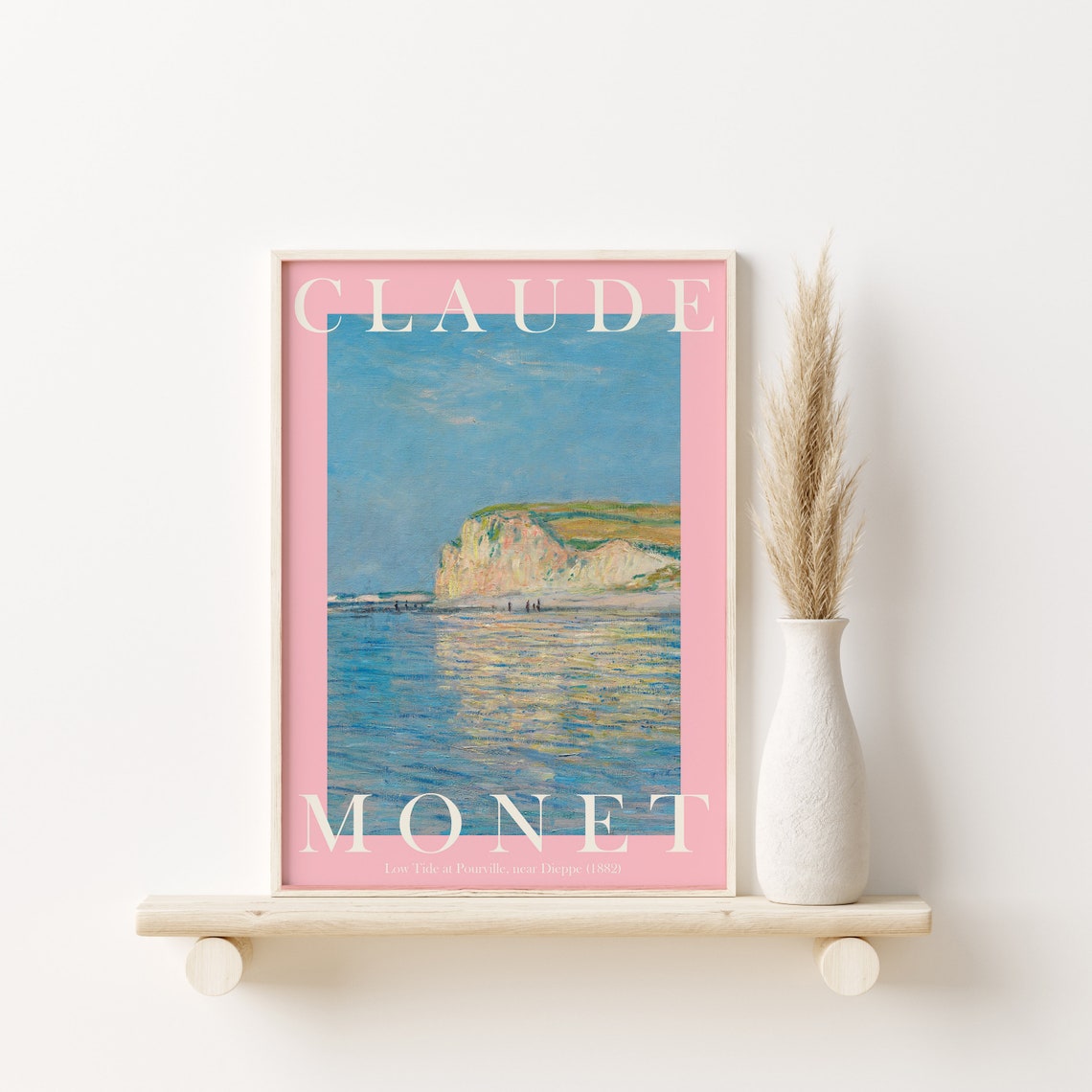 Claude Monet Low Tide At Pourville 1882 Dieppe Cliffs Beach Poster - Image 2