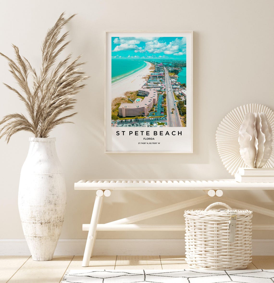 St Pete Beach Florida Aerial White Sand Resorts Photo Travel Poster - Image 3