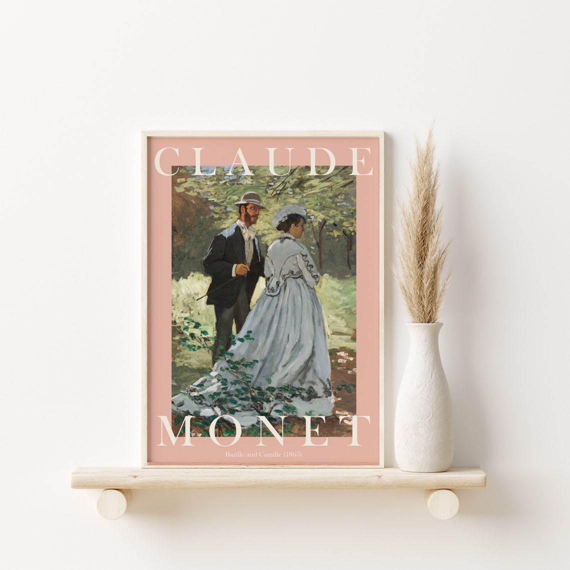 Claude Monet Bazille and Camille 1865 Garden Forest Stroll Poster - Image 2