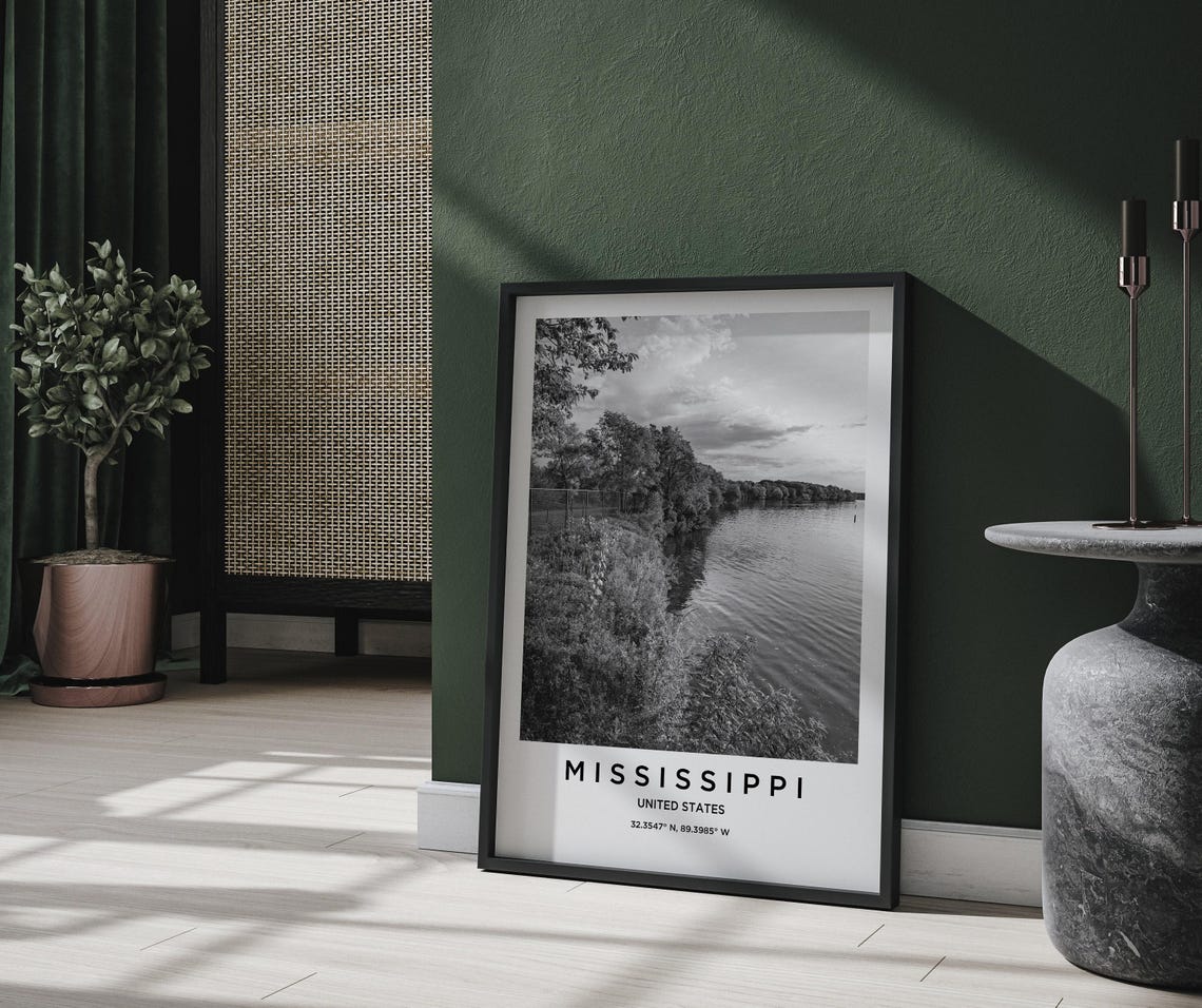 Mississippi Art Print, Mississippi Map - Image 2