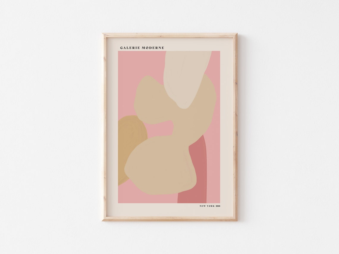 Galerie Moderne Soft Blush Pink and Tan Abstract Shapes Poster - Image 3