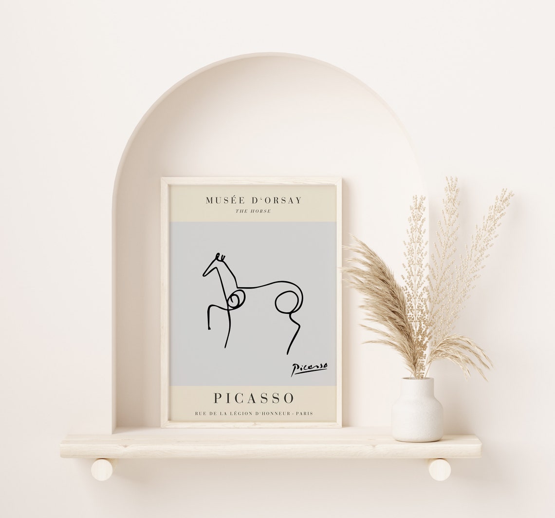 Pablo Picasso The Horse Minimalist Single Line Drawing Print - Image 2