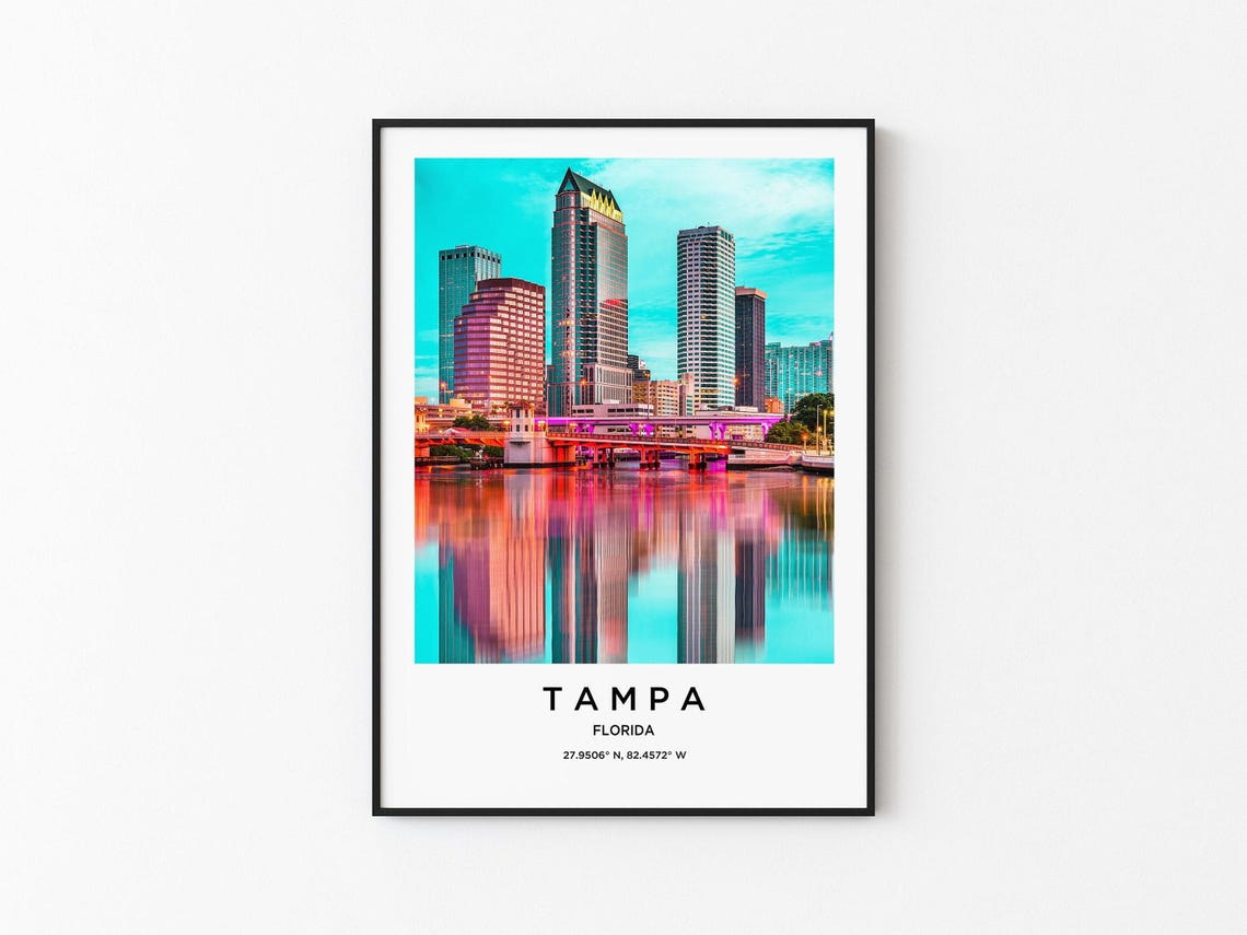 Tampa Art Tampa Print Tampa Poster Tampa Art Tampa Photo Tampa Map Tampa Painting Tampa Travel