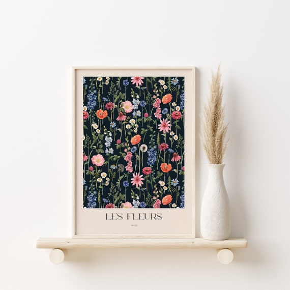 Pretty Pink Mixed Wild Flowers Art Print Matisse Flower Market Floral Poster Wild Flowers Decor Gallery Wall A2 A3 A4 A5 Gift