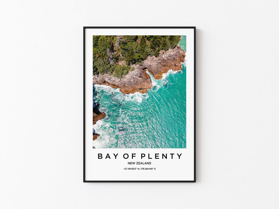 Bay of Plenty New Zealand Turquoise Coastline Aerial Ocean View Poster