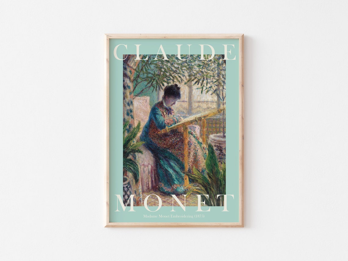 Claude Monet Madame Monet Embroidering 1875 Quiet Interior Poster - Image 3