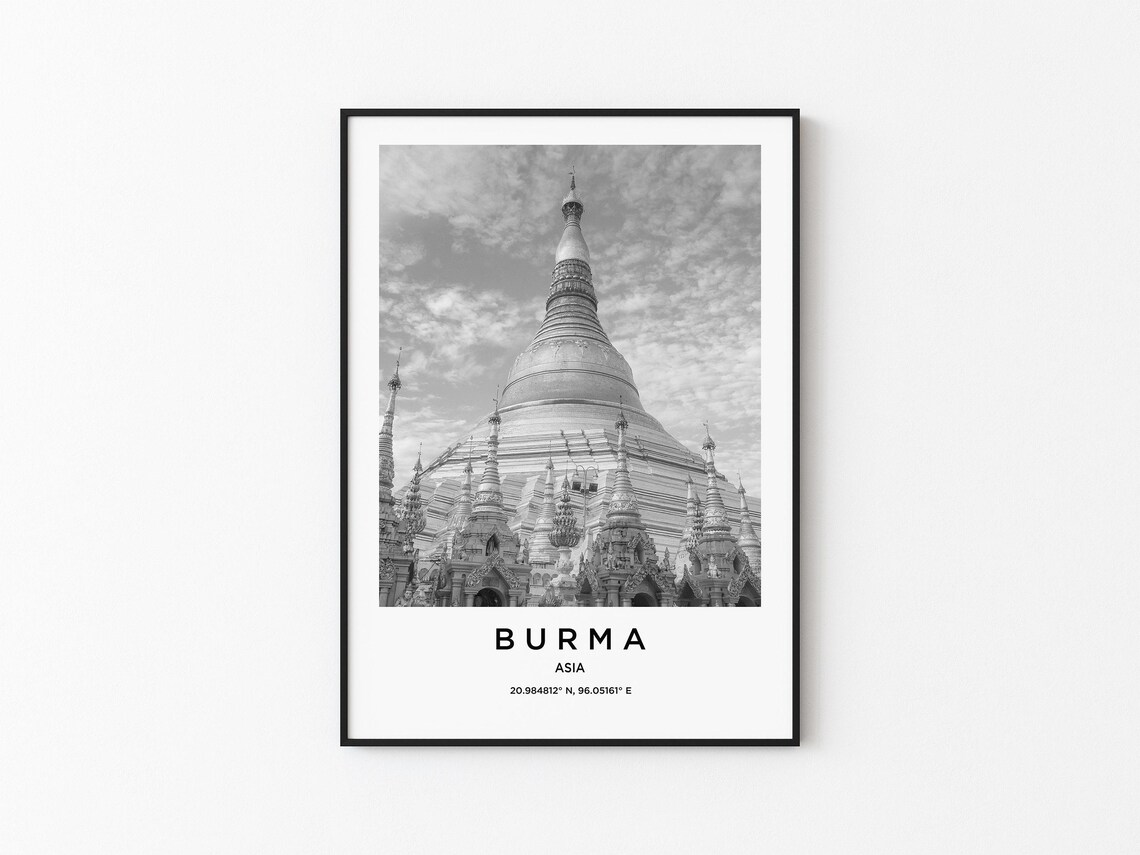 Burma Travel Poster, Burma Map