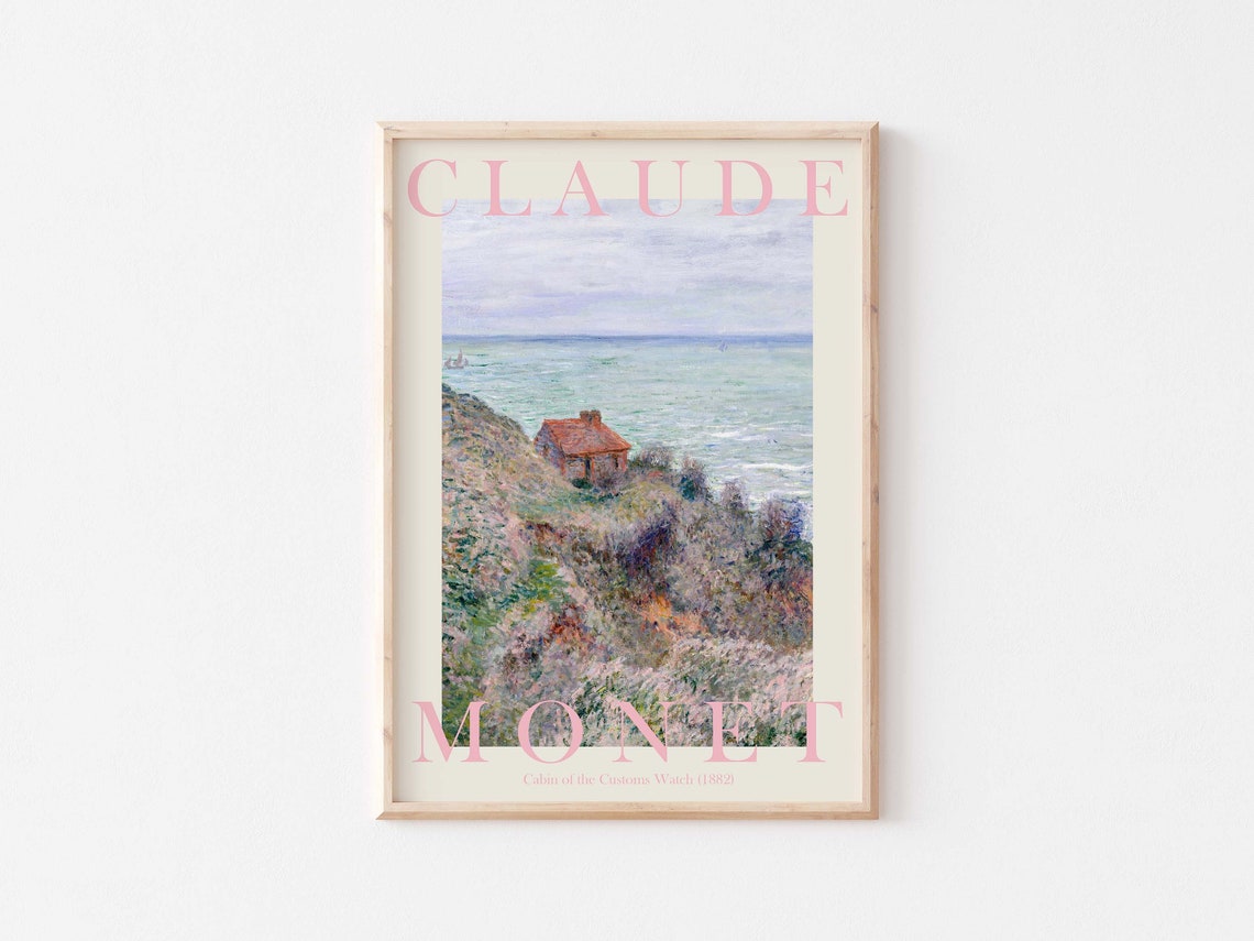 Claude Monet Cabin of the Customs Watch 1882 Cliff Coast Poster - Image 3