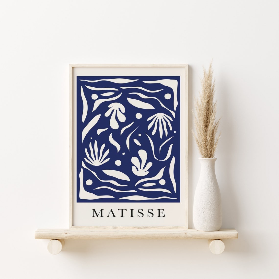 Henri Matisse Navy Blue Cut Outs Abstract Botanical Art Poster - Image 2