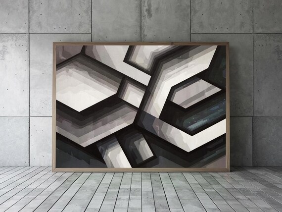 Geometrical Intertwine Minimalistic Art Print Nature Decor Wall Room