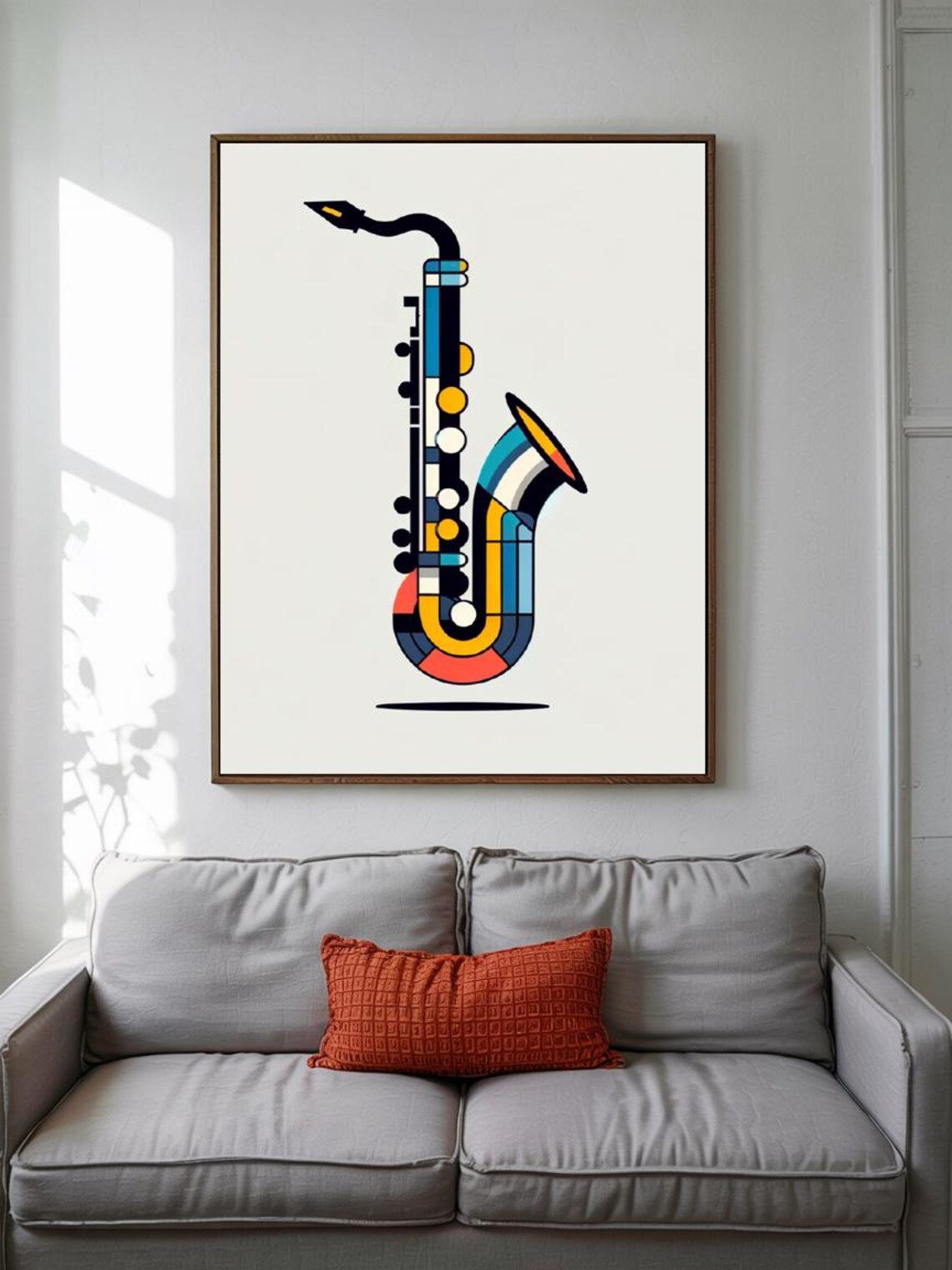 Pop Art Saxophone Colorful Geometric Bauhaus Musician Studio Print - Image 3