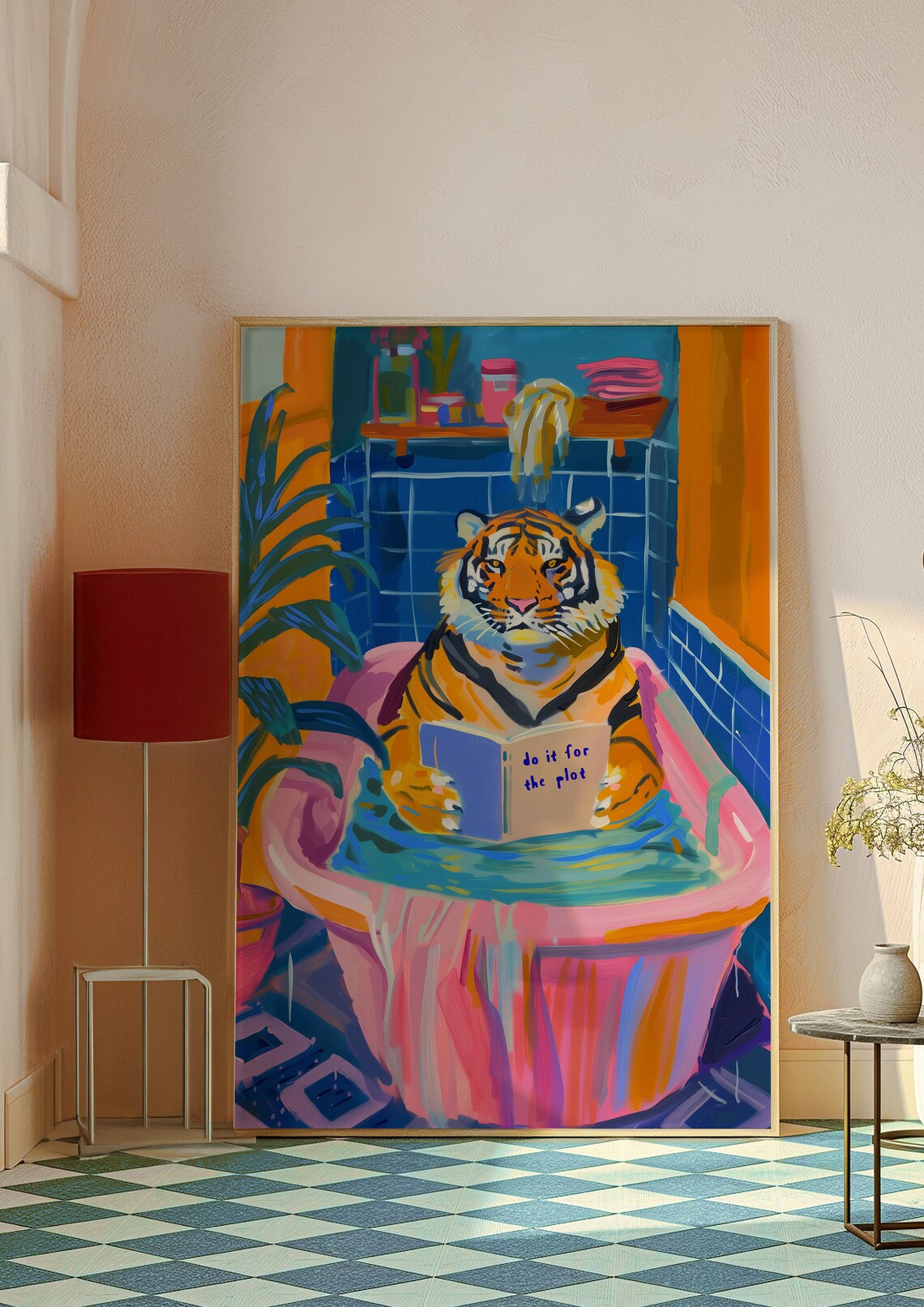 Tiger Do It For The Plot Maximalist Art Print - Image 4
