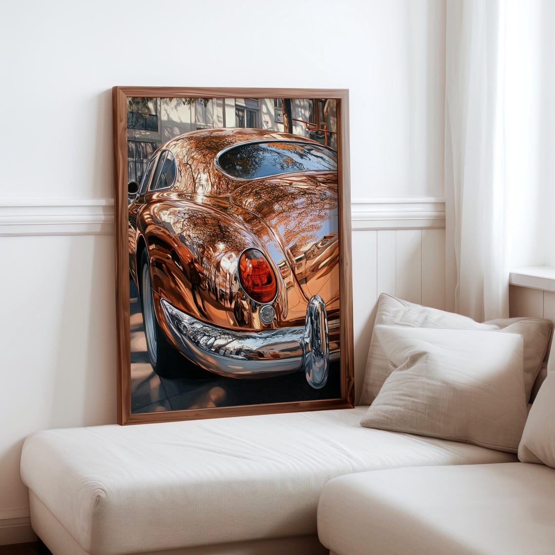 Copper Vintage Coupe Rear Taillight Chrome Bumper Detail Poster