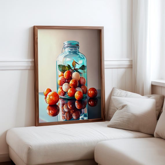 Charles Bell Inspired Photorealism Poster Vintage Gumball Print Colourful Retro Sweetshop Hyper Realistic Candy Machine 1980s
