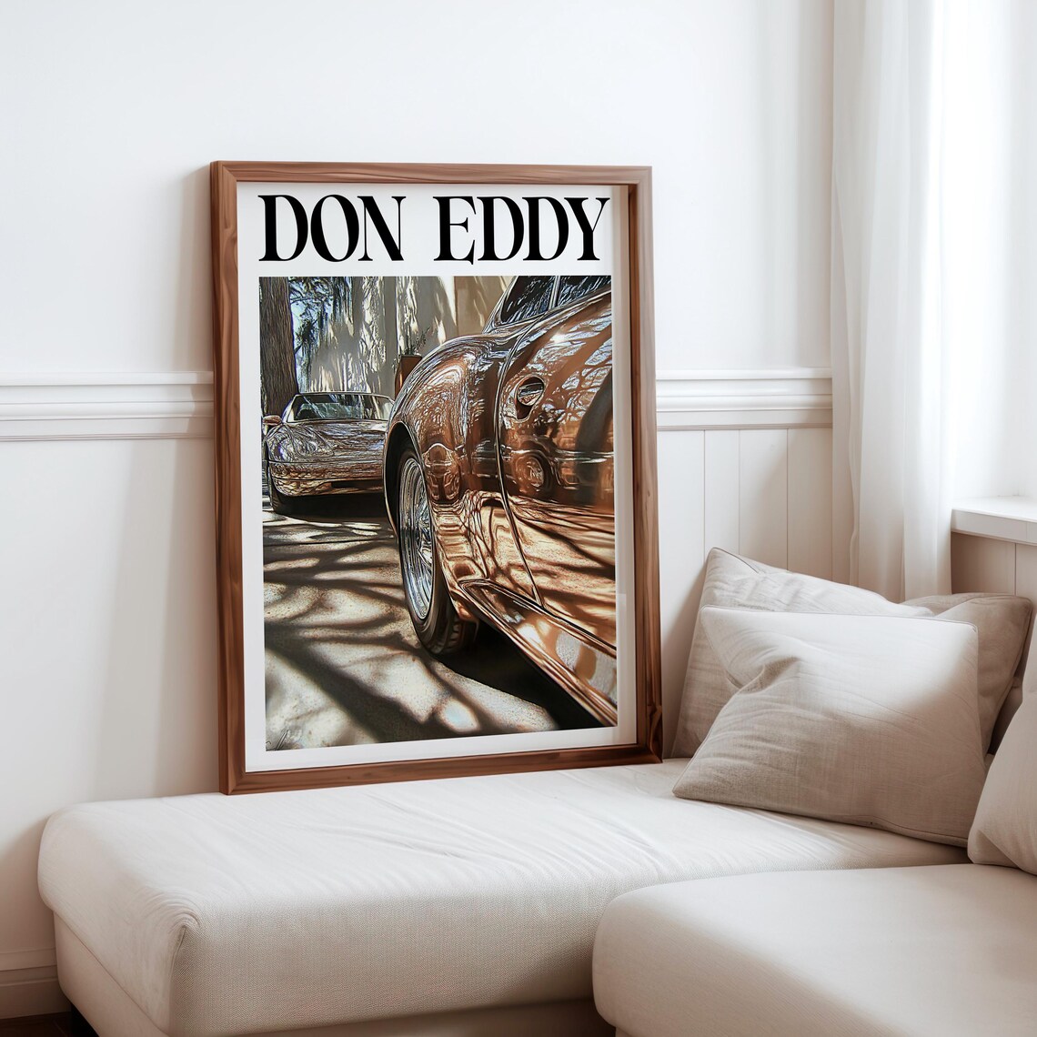 Don Eddy Style Golden Classic Rear Fender Tree Shadow Street Poster