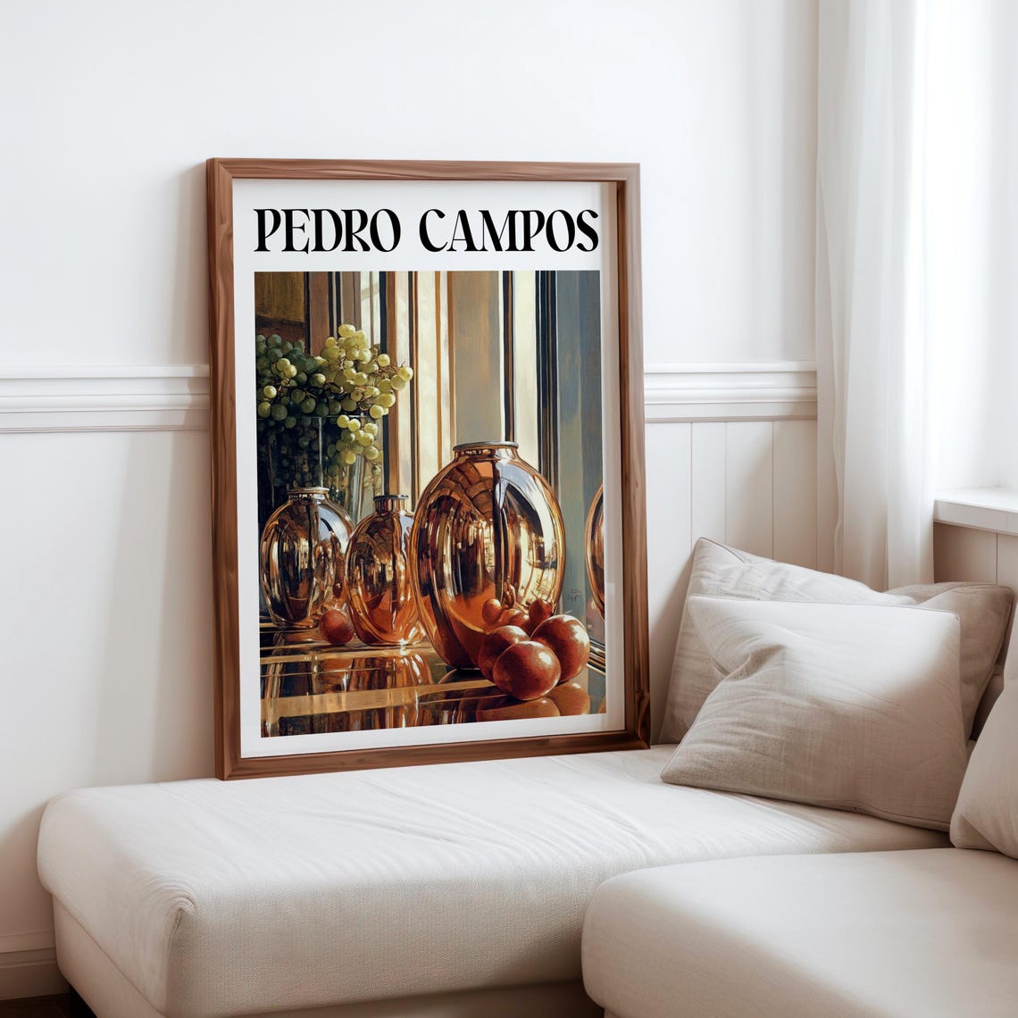 Pedro Campos Inspired Copper Vessels Grapes Window Light Print