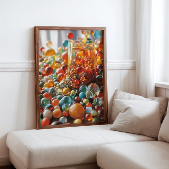 Charles Bell Inspired Photorealism Poster Vintage Gumball Print Colourful Retro Sweetshop Hyper Realistic Candy Machine 1980s