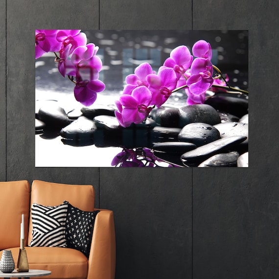 Orchid And Spa Stones Art Print, Bridesmaid Gift