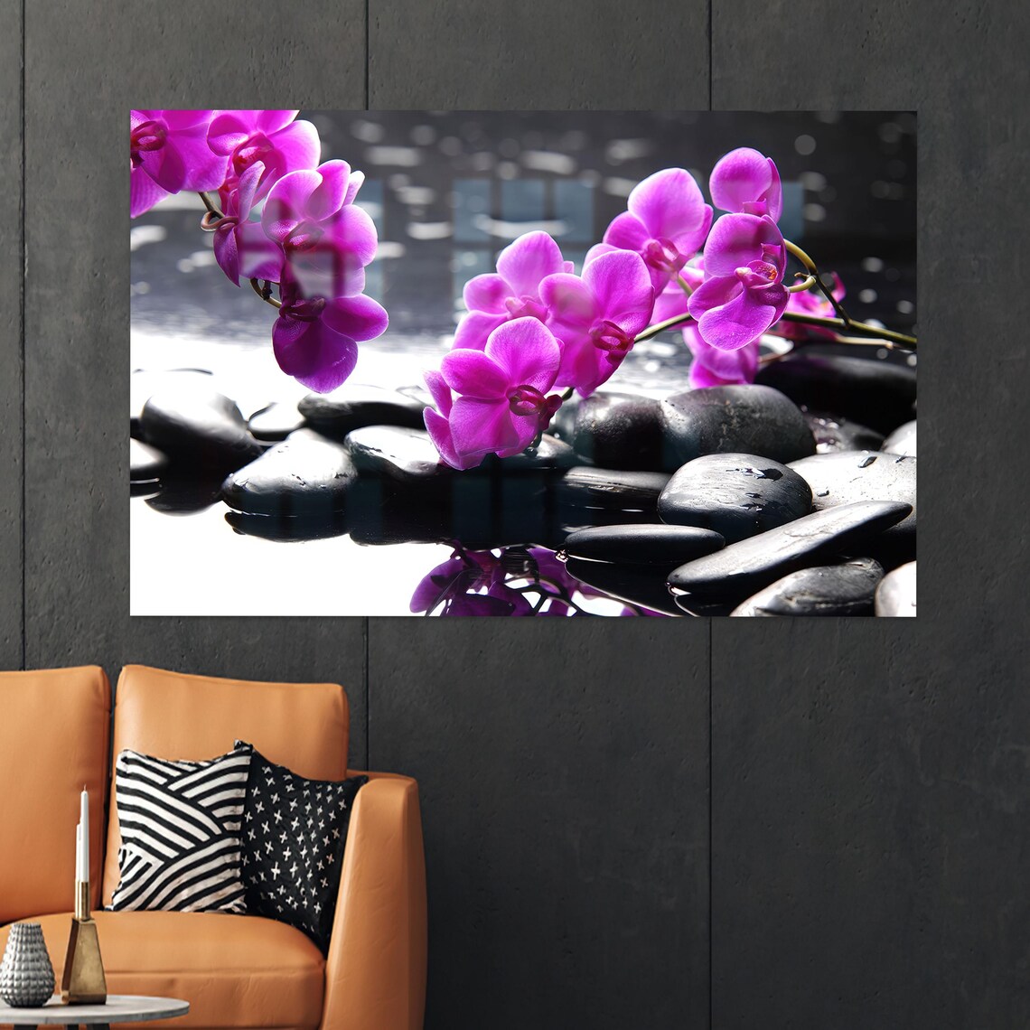 Orchid And Spa Stones Art Print, Bridesmaid Gift