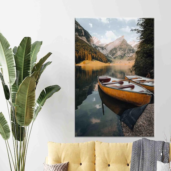Wall Decoration Landscape Artwork Nature Art Boat Canvas Decor Photography Hangings Minimalist