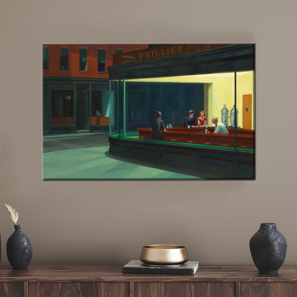 Edward Hopper Nighthawks, Vintage Retro Art Print