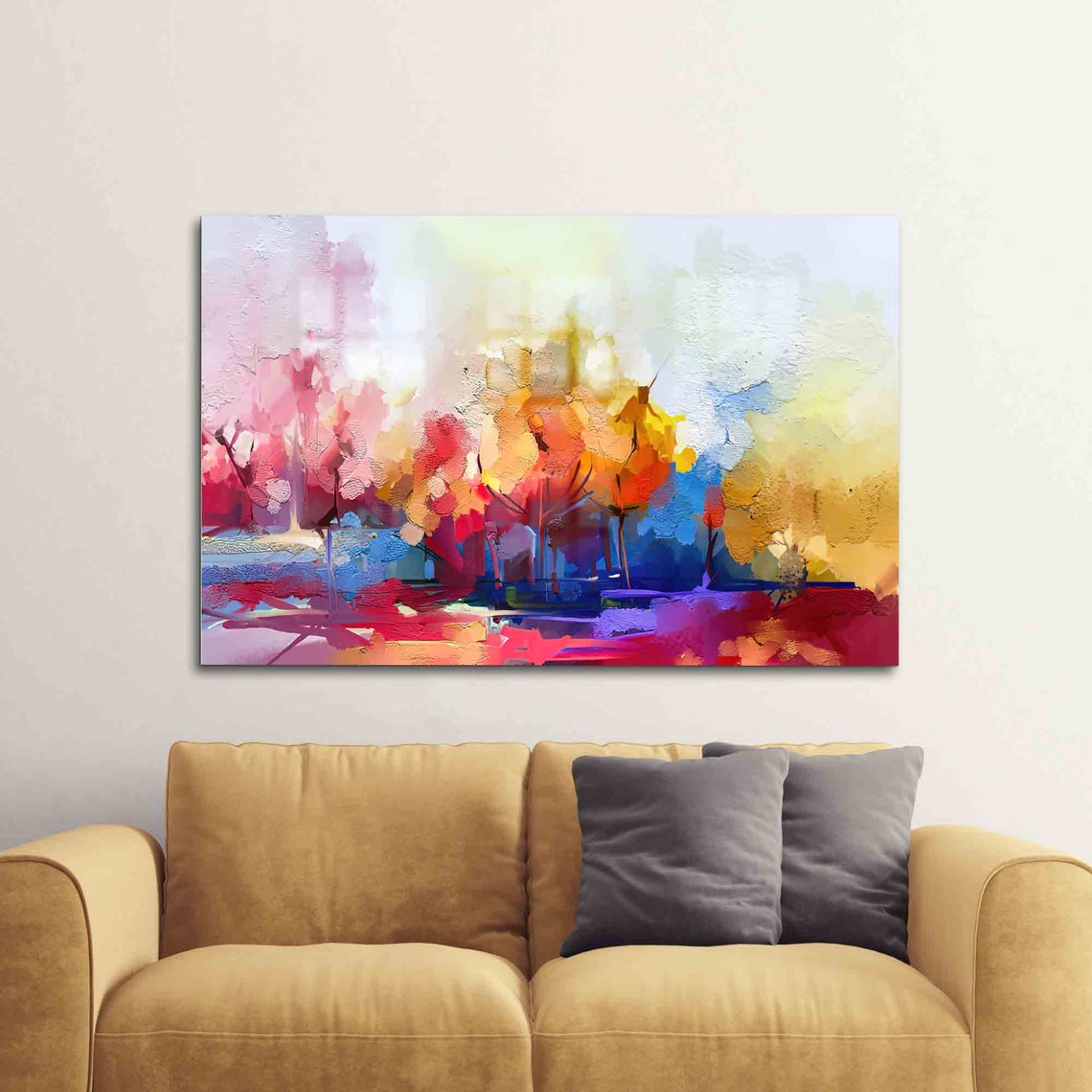 Glass Wall Art Decor Abstract Forest Modern Nature Decoration