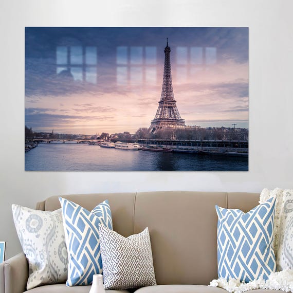 Personalized Gifts Eiffel Lover Gift Glass Printing Tower Wall Art Landscape Hanging For Him