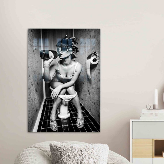 Glass Wall Decor Tempered Mural Art Bathroom Drink Abstract Decoration Woman Printing