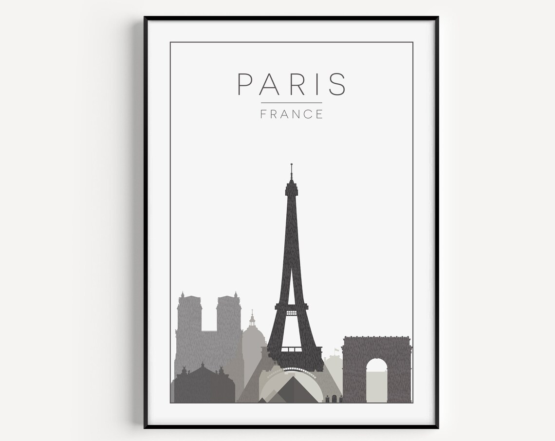 Paris Travel Poster, Eiffel Tower Wall Art