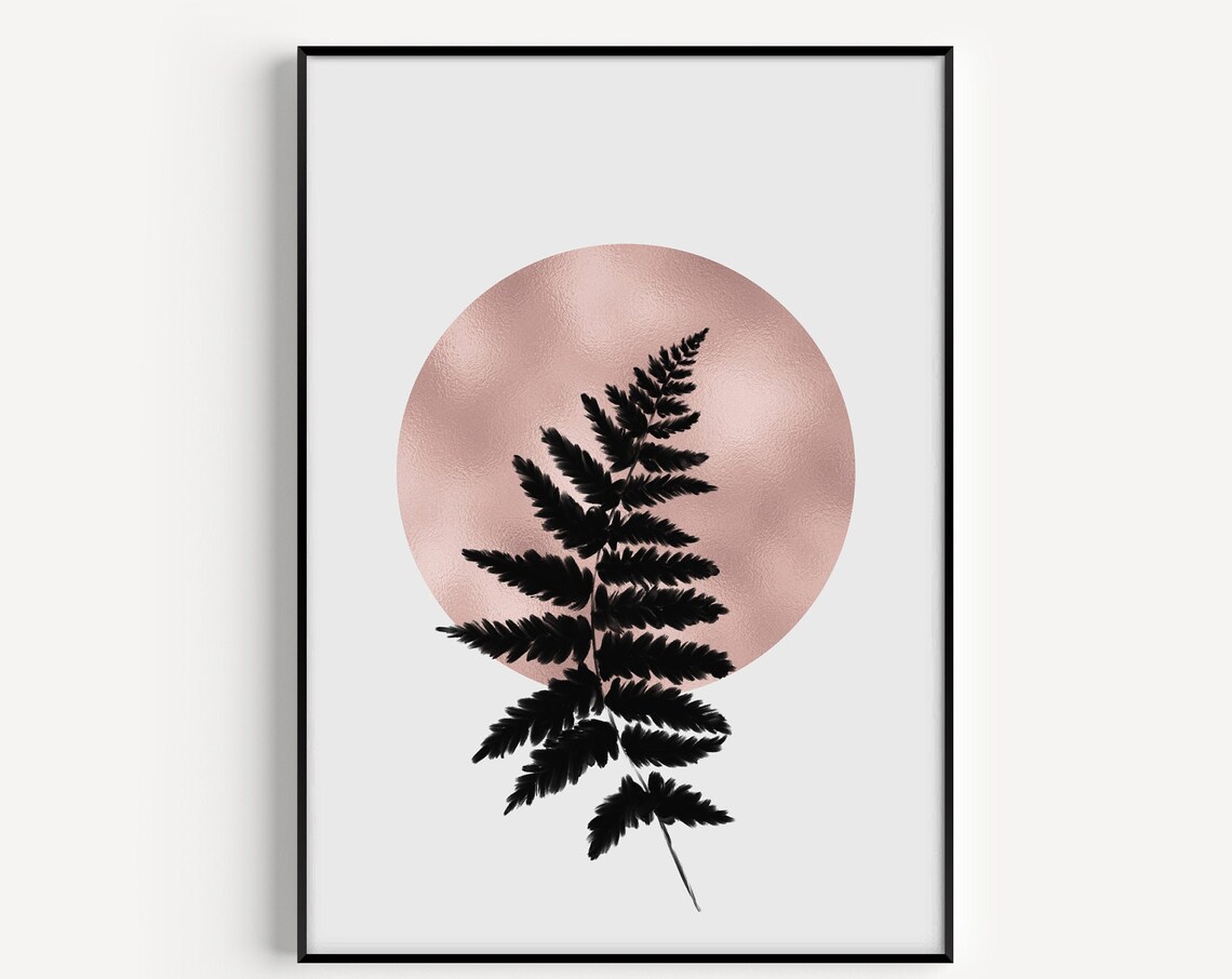 Pink Leaf Botanical Minimalist Art Print