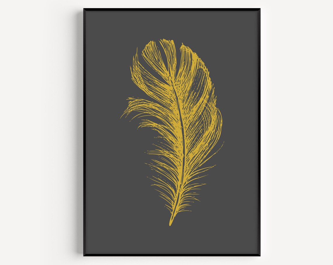 Feather Botanical Minimalist Poster Print