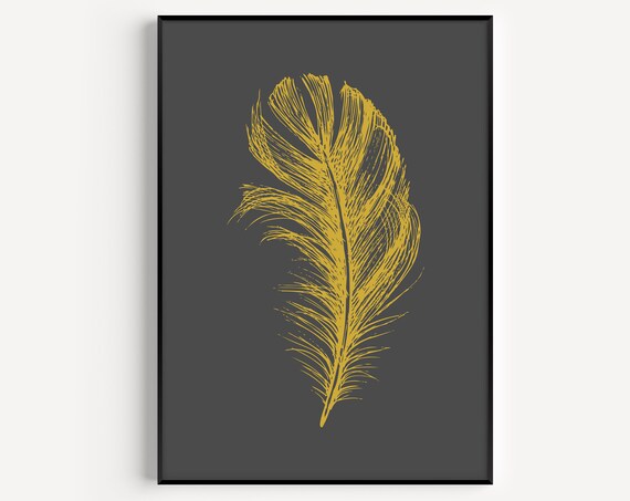 Feather Botanical Minimalist Poster Print