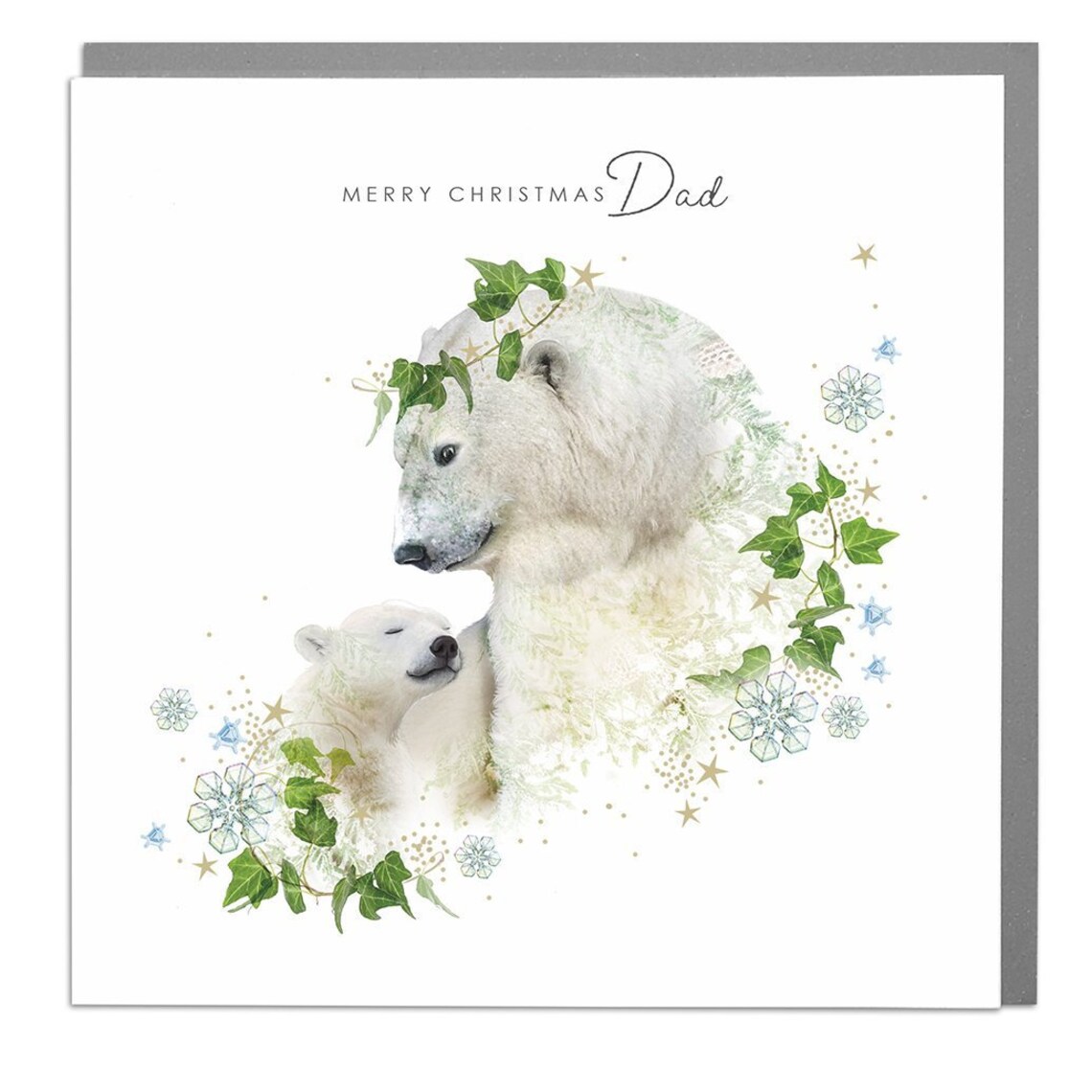 Dad Polar Bear Happy Christmas Greeting Card