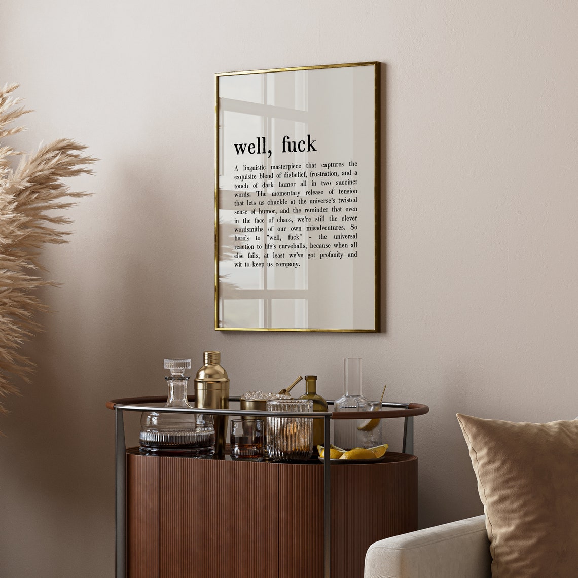 Well Fuck Funny Dictionary Definition Gag Gift Bold Wall Art - Image 2