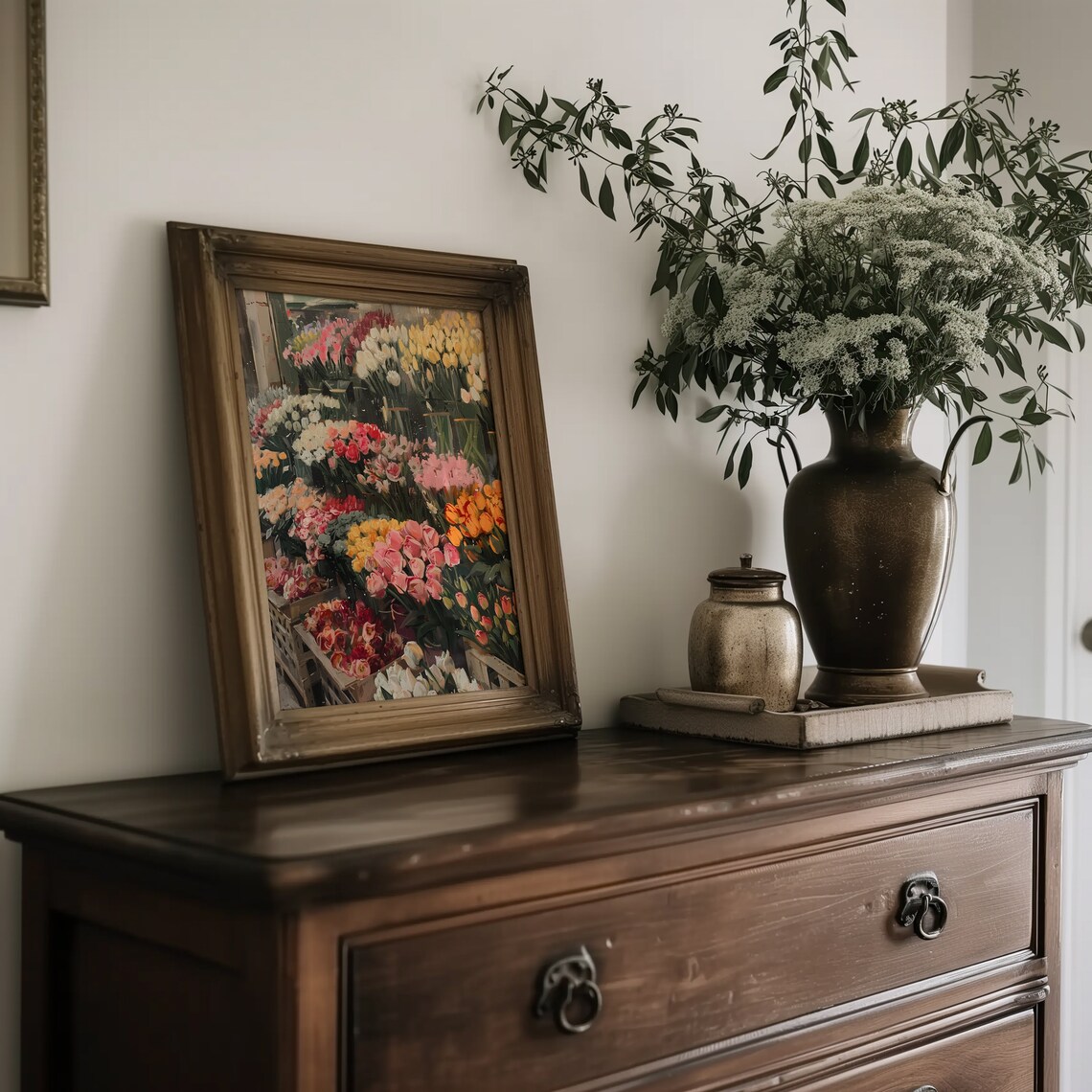 Flower Market Vintage Wall Art, Spring Tulip Print - Image 4