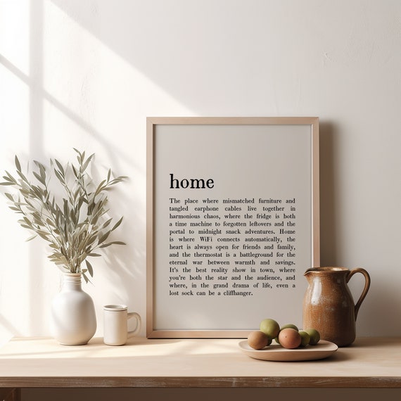 Home Definition Minimalist Poster, Housewarming Gift