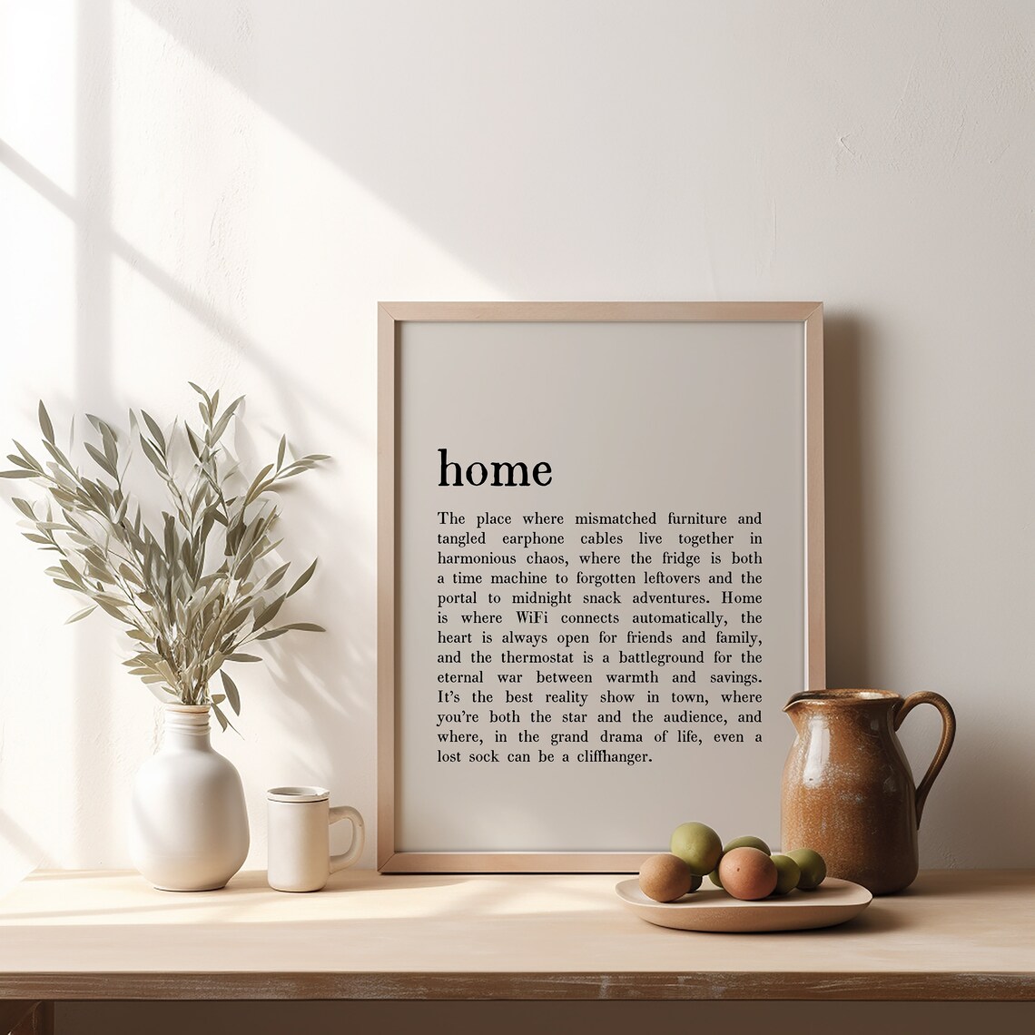 Home Definition Minimalist Poster, Housewarming Gift