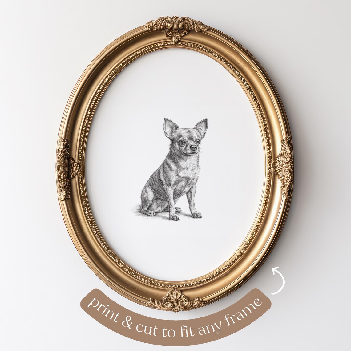 Chihuahua Sketch Art Print, Pet Wall Decor - Image 4